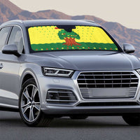 Senegal Christmas Auto Sun Shade with Yellow-Green-Red Design, Baobab Tree, and National Coat of Arms Motif - Wonder Print Shop