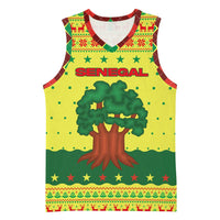 Senegal Christmas Basketball Jersey with Yellow-Green-Red Design, Baobab Tree, and National Coat of Arms Motif - Wonder Print Shop