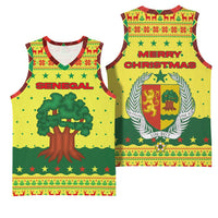 Senegal Christmas Basketball Jersey with Yellow-Green-Red Design, Baobab Tree, and National Coat of Arms Motif - Wonder Print Shop