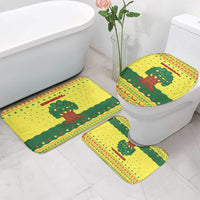 Senegal Christmas Bathroom Set with Yellow-Green-Red Design, Baobab Tree, and National Coat of Arms Motif - Wonder Print Shop