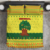 Senegal Christmas Bedding Set with Yellow-Green-Red Design, Baobab Tree, and National Coat of Arms Motif - Wonder Print Shop