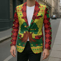 Senegal Christmas Blazer with Yellow-Green-Red Design, Baobab Tree, and National Coat of Arms Motif - Wonder Print Shop