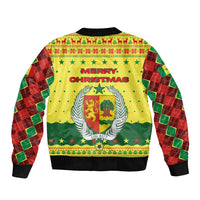 Senegal Christmas Bomber Jacket with Yellow-Green-Red Design, Baobab Tree, and National Coat of Arms Motif - Wonder Print Shop