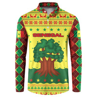 Senegal Christmas Button Sweatshirt with Yellow-Green-Red Design, Baobab Tree, and National Coat of Arms Motif - Wonder Print Shop