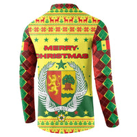Senegal Christmas Button Sweatshirt with Yellow-Green-Red Design, Baobab Tree, and National Coat of Arms Motif - Wonder Print Shop