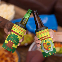 Senegal Christmas 4 in 1 Can Cooler Tumbler with Yellow-Green-Red Design, Baobab Tree, and National Coat of Arms Motif - Wonder Print Shop