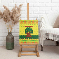 Senegal Christmas Canvas Wall Art with Yellow-Green-Red Design, Baobab Tree, and National Coat of Arms Motif - Wonder Print Shop