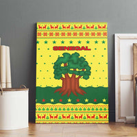 Senegal Christmas Canvas Wall Art with Yellow-Green-Red Design, Baobab Tree, and National Coat of Arms Motif - Wonder Print Shop
