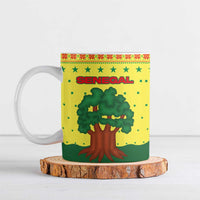 Senegal Christmas Ceramic Mug with Yellow-Green-Red Design, Baobab Tree, and National Coat of Arms Motif - Wonder Print Shop