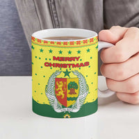 Senegal Christmas Ceramic Mug with Yellow-Green-Red Design, Baobab Tree, and National Coat of Arms Motif - Wonder Print Shop