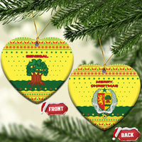 Senegal Christmas Ceramic Ornament with Yellow-Green-Red Design, Baobab Tree, and National Coat of Arms Motif - Wonder Print Shop