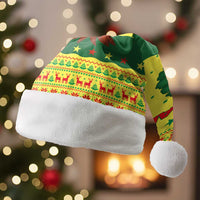 Senegal Christmas Santa Hat with Yellow-Green-Red Design, Baobab Tree, and National Coat of Arms Motif - Wonder Print Shop