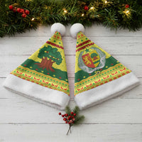Senegal Christmas Santa Hat with Yellow-Green-Red Design, Baobab Tree, and National Coat of Arms Motif - Wonder Print Shop