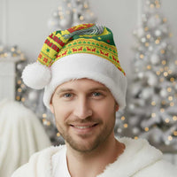 Senegal Christmas Santa Hat with Yellow-Green-Red Design, Baobab Tree, and National Coat of Arms Motif - Wonder Print Shop