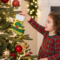 Senegal Christmas Stocking with Yellow-Green-Red Design, Baobab Tree, and National Coat of Arms Motif - Wonder Print Shop