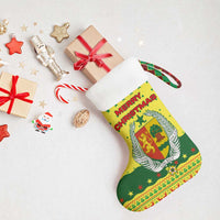 Senegal Christmas Stocking with Yellow-Green-Red Design, Baobab Tree, and National Coat of Arms Motif - Wonder Print Shop
