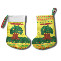 Senegal Christmas Stocking with Yellow-Green-Red Design, Baobab Tree, and National Coat of Arms Motif - Wonder Print Shop