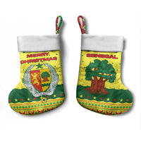 Senegal Christmas Stocking with Yellow-Green-Red Design, Baobab Tree, and National Coat of Arms Motif - Wonder Print Shop