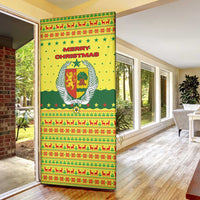 Senegal Christmas Door Cover with Yellow-Green-Red Design, Baobab Tree, and National Coat of Arms Motif - Wonder Print Shop