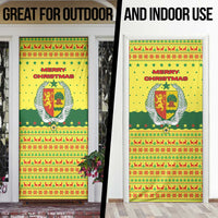 Senegal Christmas Door Cover with Yellow-Green-Red Design, Baobab Tree, and National Coat of Arms Motif - Wonder Print Shop