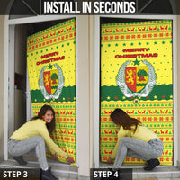 Senegal Christmas Door Cover with Yellow-Green-Red Design, Baobab Tree, and National Coat of Arms Motif - Wonder Print Shop