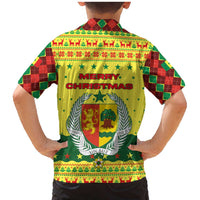 Senegal Christmas Family Matching Mermaid Dress and Hawaiian Shirt with Yellow-Green-Red Design, Baobab Tree, and National Coat of Arms Motif - Wonder Print Shop