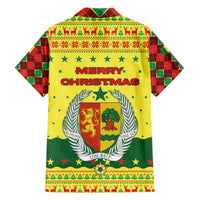 Senegal Christmas Family Matching Off The Shoulder Long Sleeve Dress and Hawaiian Shirt with Yellow-Green-Red Design, Baobab Tree, and National Coat of Arms Motif - Wonder Print Shop