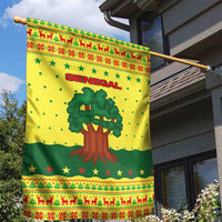 Senegal Christmas Garden Flag with Yellow-Green-Red Design, Baobab Tree, and National Coat of Arms Motif - Wonder Print Shop