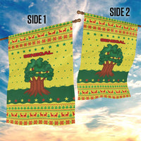 Senegal Christmas Garden Flag with Yellow-Green-Red Design, Baobab Tree, and National Coat of Arms Motif - Wonder Print Shop
