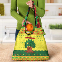 Senegal Christmas Grocery Bag with Yellow-Green-Red Design, Baobab Tree, and National Coat of Arms Motif - Wonder Print Shop