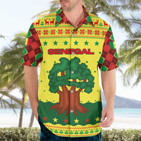 Senegal Christmas Hawaiian Shirt with Yellow-Green-Red Design, Baobab Tree, and National Coat of Arms Motif - Wonder Print Shop
