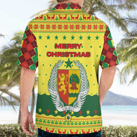 Senegal Christmas Hawaiian Shirt with Yellow-Green-Red Design, Baobab Tree, and National Coat of Arms Motif - Wonder Print Shop
