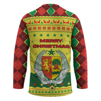 Senegal Christmas Hockey Jersey with Yellow-Green-Red Design, Baobab Tree, and National Coat of Arms Motif - Wonder Print Shop