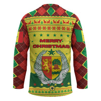 Senegal Christmas Hockey Jersey with Yellow-Green-Red Design, Baobab Tree, and National Coat of Arms Motif - Wonder Print Shop