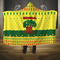 Senegal Christmas Hooded Blanket with Yellow-Green-Red Design, Baobab Tree, and National Coat of Arms Motif - Wonder Print Shop