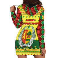 Senegal Christmas Hoodie Dress with Yellow-Green-Red Design, Baobab Tree, and National Coat of Arms Motif - Wonder Print Shop
