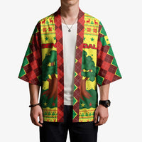 Senegal Christmas Kimono with Yellow-Green-Red Design, Baobab Tree, and National Coat of Arms Motif - Wonder Print Shop
