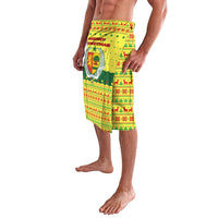 Senegal Christmas Lavalava with Yellow-Green-Red Design, Baobab Tree, and National Coat of Arms Motif - Wonder Print Shop