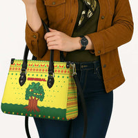 Senegal Christmas Leather Bag with Yellow-Green-Red Design, Baobab Tree, and National Coat of Arms Motif - Wonder Print Shop