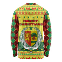 Senegal Christmas Long Sleeve Shirt with Yellow-Green-Red Design, Baobab Tree, and National Coat of Arms Motif - Wonder Print Shop