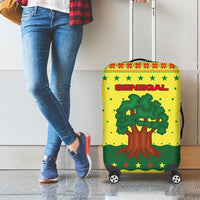 Senegal Christmas Luggage Cover with Yellow-Green-Red Design, Baobab Tree, and National Coat of Arms Motif - Wonder Print Shop