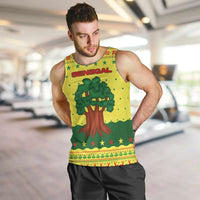 Senegal Christmas Men Tank Top with Yellow-Green-Red Design, Baobab Tree, and National Coat of Arms Motif - Wonder Print Shop