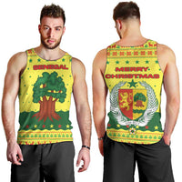 Senegal Christmas Men Tank Top with Yellow-Green-Red Design, Baobab Tree, and National Coat of Arms Motif - Wonder Print Shop