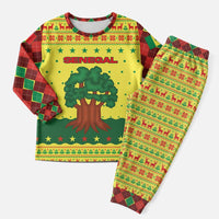 Senegal Christmas Pajama Set with Yellow-Green-Red Design, Baobab Tree, and National Coat of Arms Motif - Wonder Print Shop