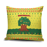 Senegal Christmas Pillow Cover with Yellow-Green-Red Design, Baobab Tree, and National Coat of Arms Motif - Wonder Print Shop