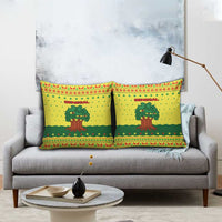 Senegal Christmas Pillow Cover with Yellow-Green-Red Design, Baobab Tree, and National Coat of Arms Motif - Wonder Print Shop