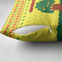 Senegal Christmas Pillow Cover with Yellow-Green-Red Design, Baobab Tree, and National Coat of Arms Motif - Wonder Print Shop