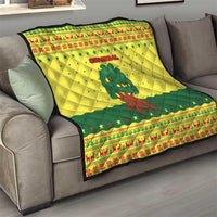 Senegal Christmas Quilt with Yellow-Green-Red Design, Baobab Tree, and National Coat of Arms Motif - Wonder Print Shop