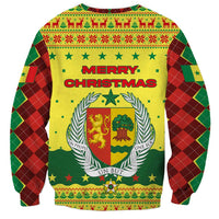 Senegal Christmas Sweatshirt with Yellow-Green-Red Design, Baobab Tree, and National Coat of Arms Motif - Wonder Print Shop