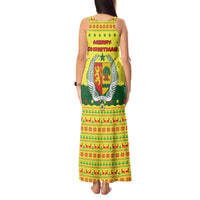 Senegal Christmas Tank Maxi Dress with Yellow-Green-Red Design, Baobab Tree, and National Coat of Arms Motif - Wonder Print Shop
